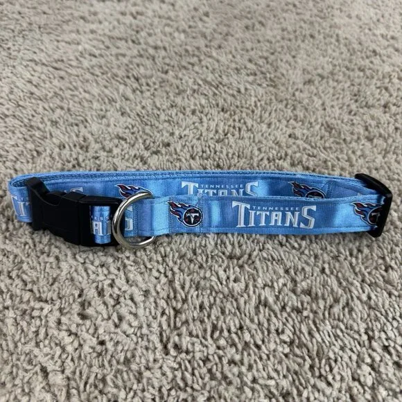 Tennessee Titans Double-Sided Blue NFL Large 1” Dog Pet Collar - Picture 5 of 5